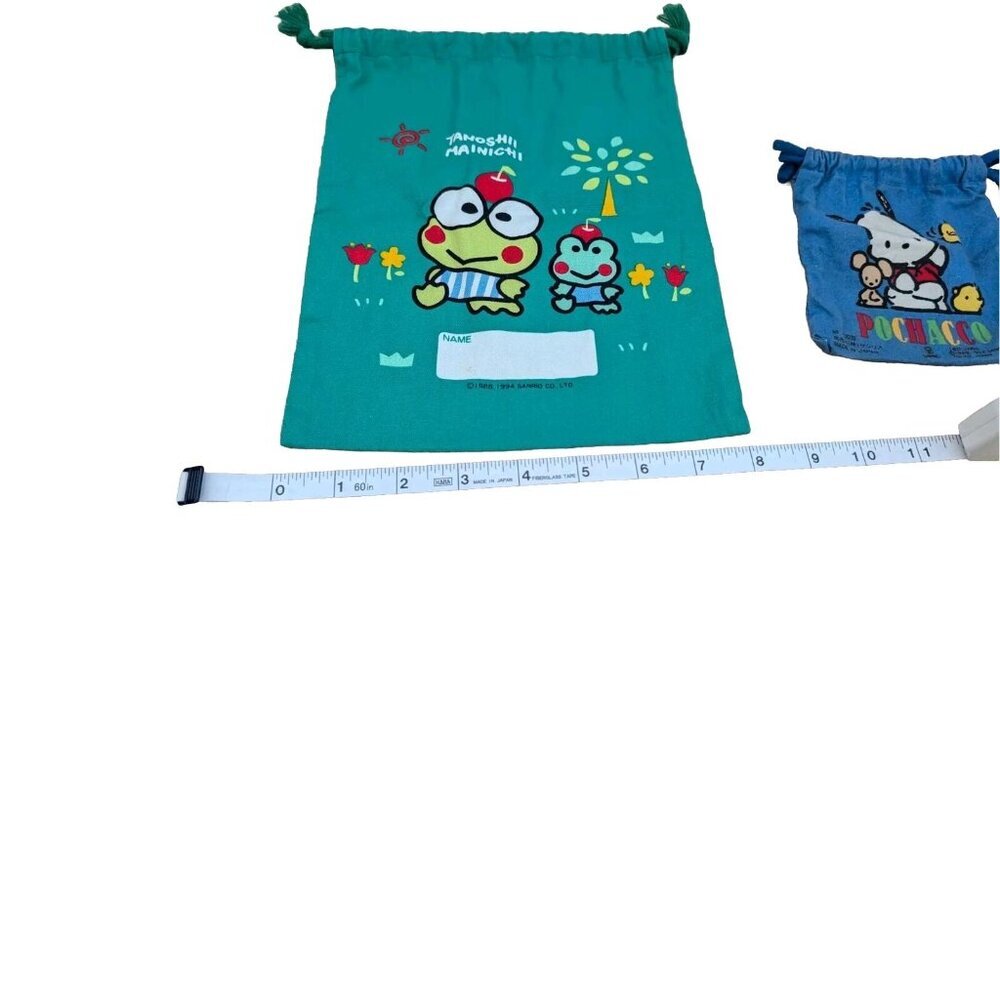Rare Sanrio Kero Kero Keroppi Small Cloth Drawstring Bag - 8" X 9.5" Pochacco - Picture 5 of 6